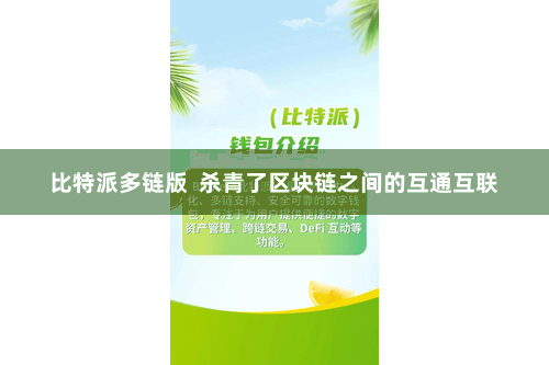 比特派多链版  杀青了区块链之间的互通互联